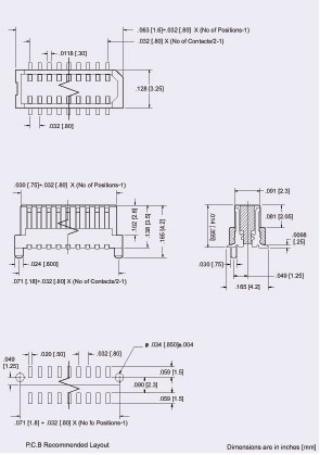 032 Male Low Profile board to board socket
