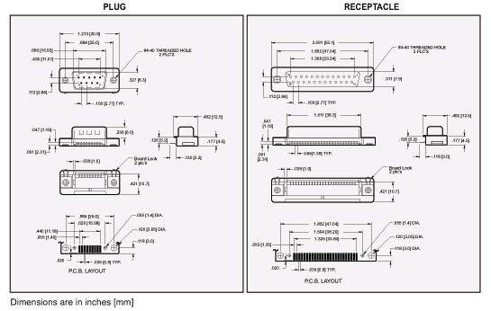 8000 Series D Subminiature Right Angle Surface Mount