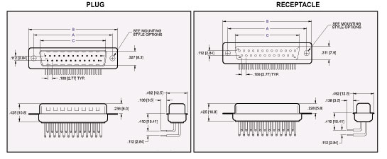 D Subminiature Right Angle Machined Contacts