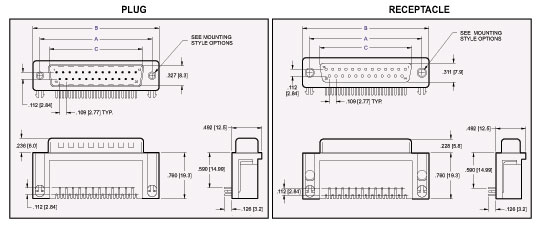 D Subminiature 590 Right Angle PCB Mount