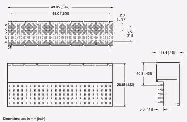 Type B25 Right Angle Hard Metric
