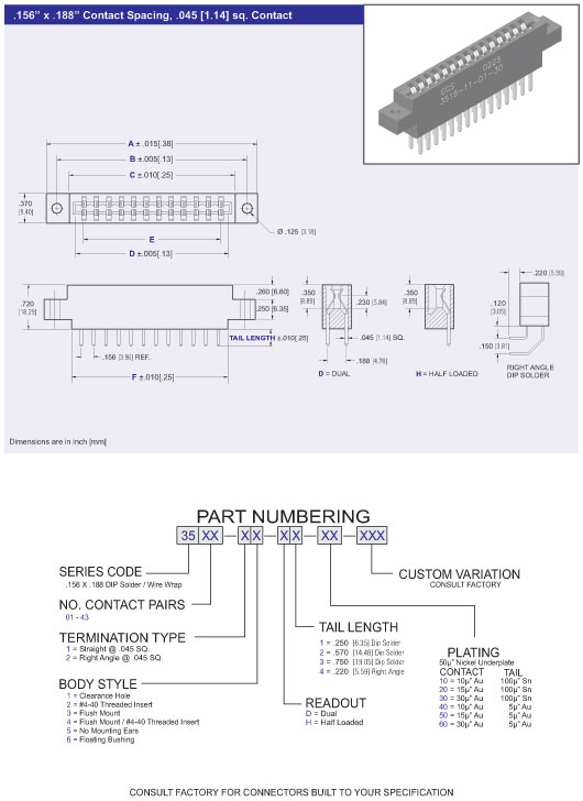 3500 Series Card Edge Connector