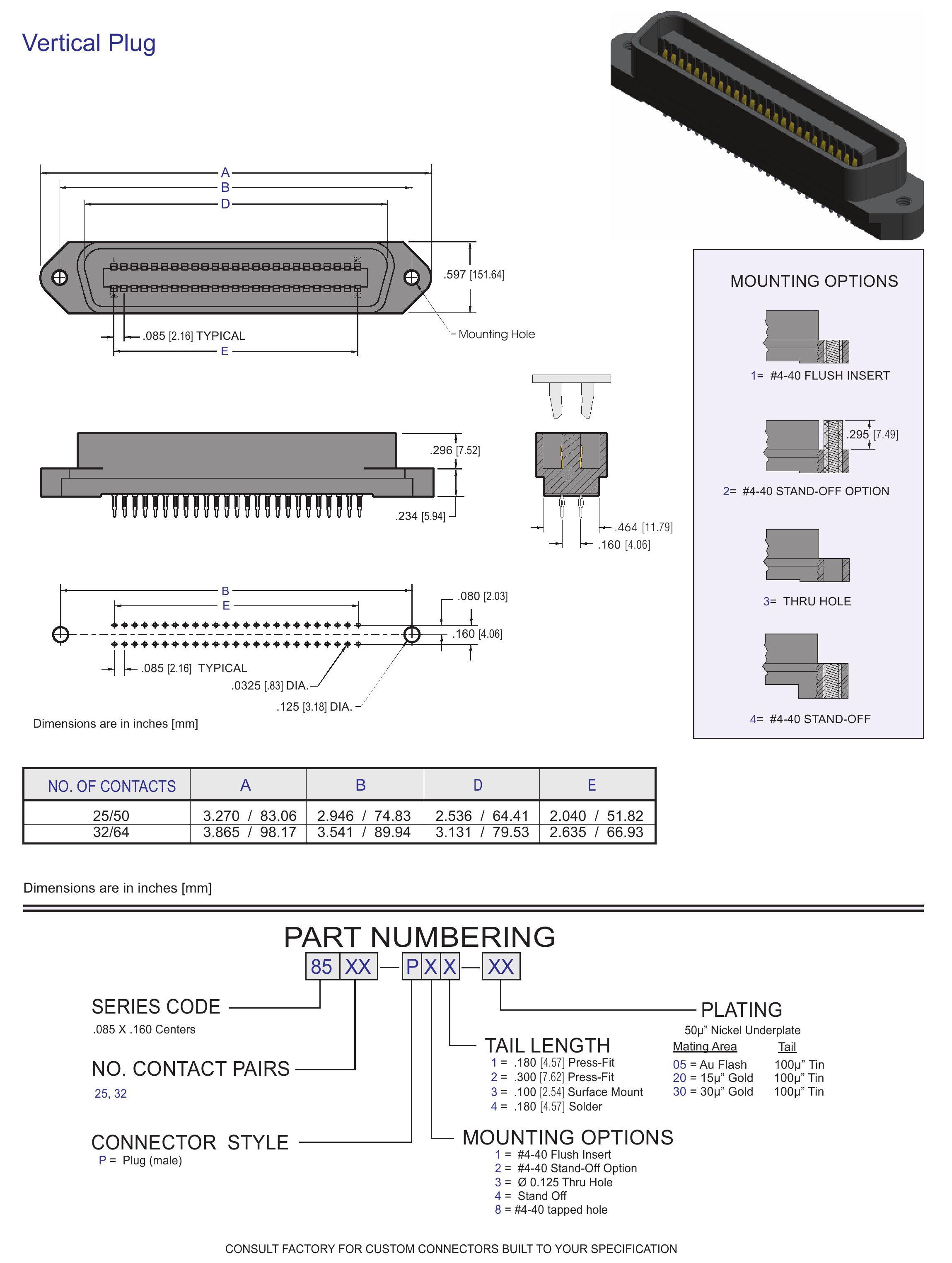 ECS Plug Vertical Connector