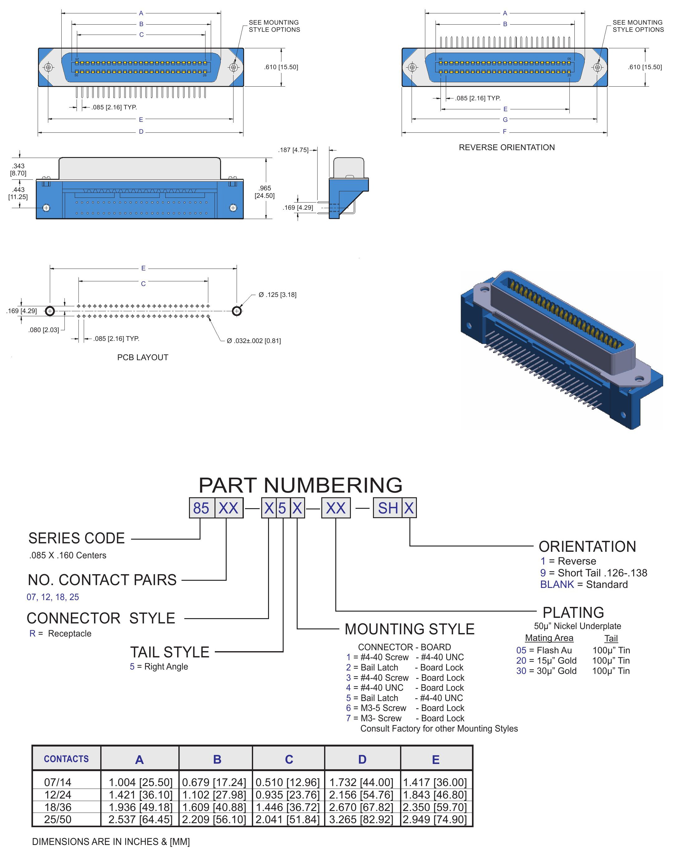 ECS Receptacle Right Angle Connector