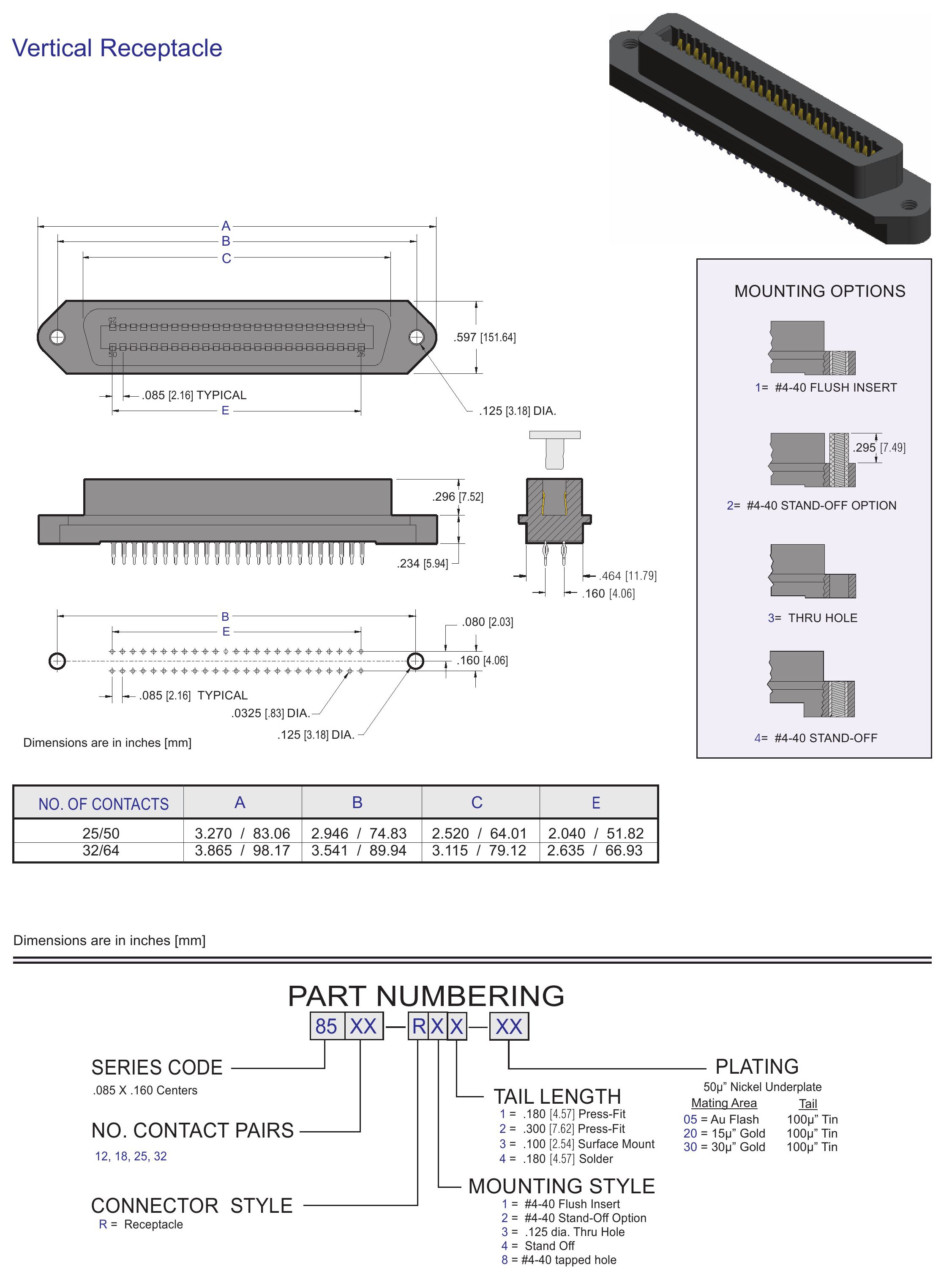 ECS Receptacle Vertical Connector