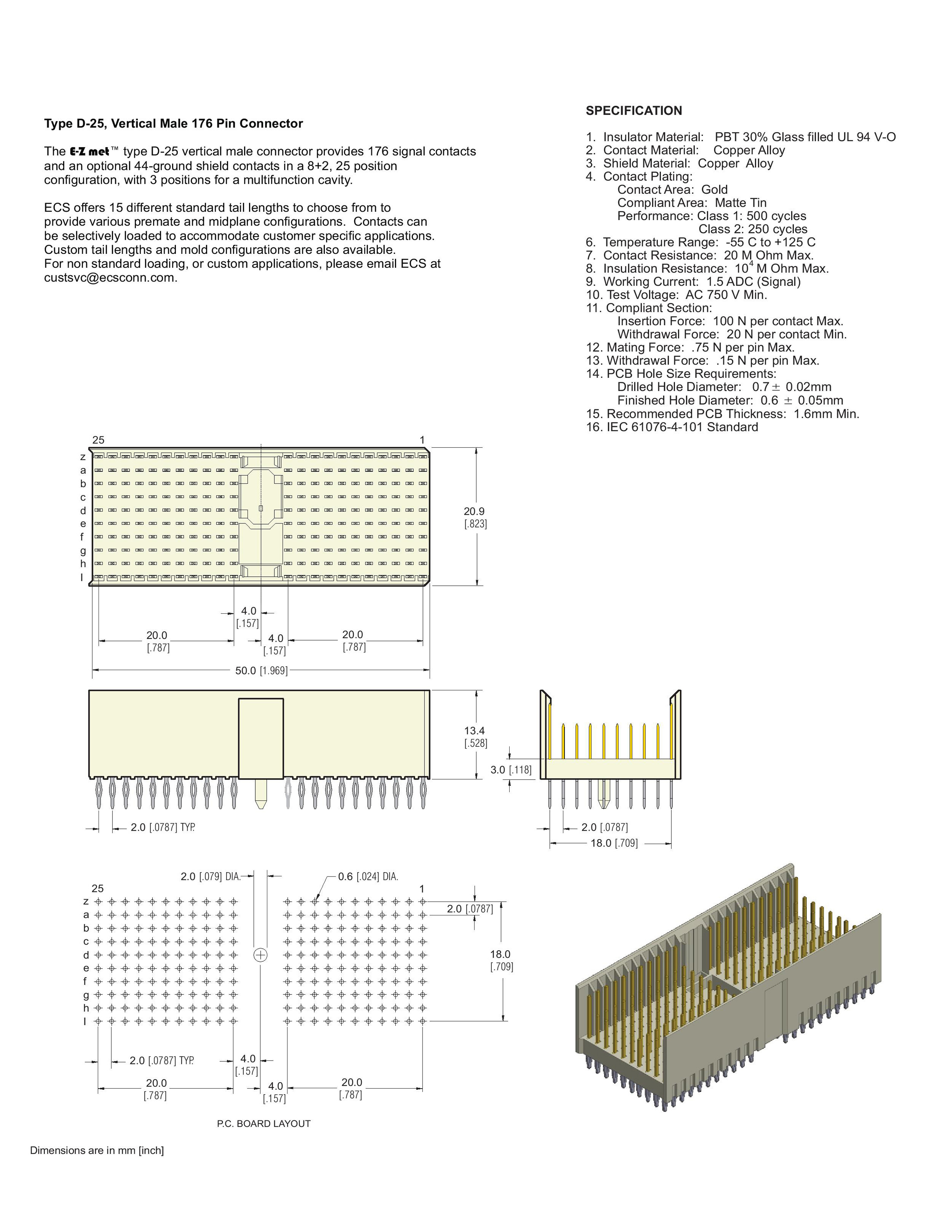 ECS DIN 41612 Type CD, CD/2 Female Connector