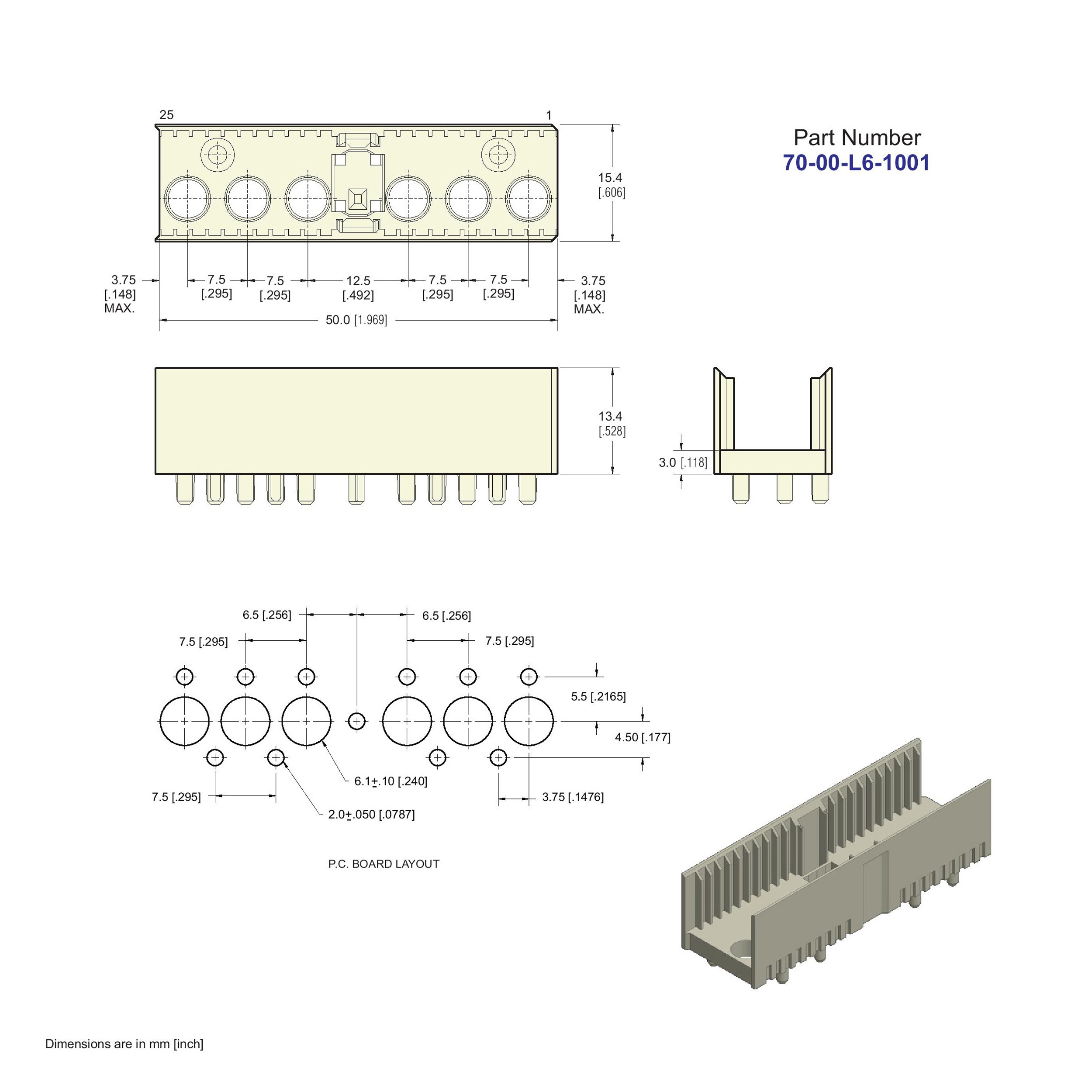 ECS 2mm Hard Metric Type L Header Straight Connector