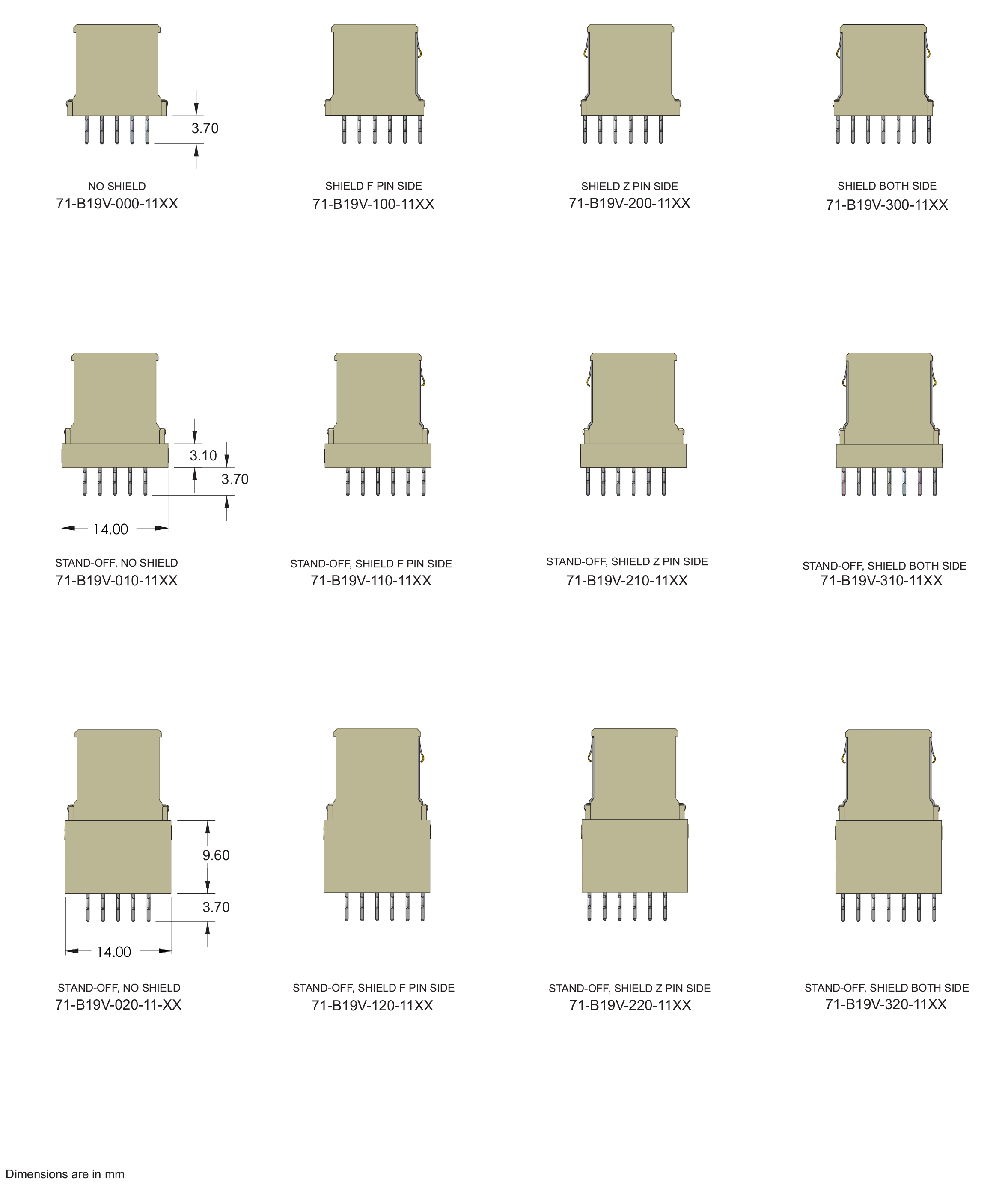 ECS 2mm Hard Metric Type AB25 Receptacle Right Angle Connector