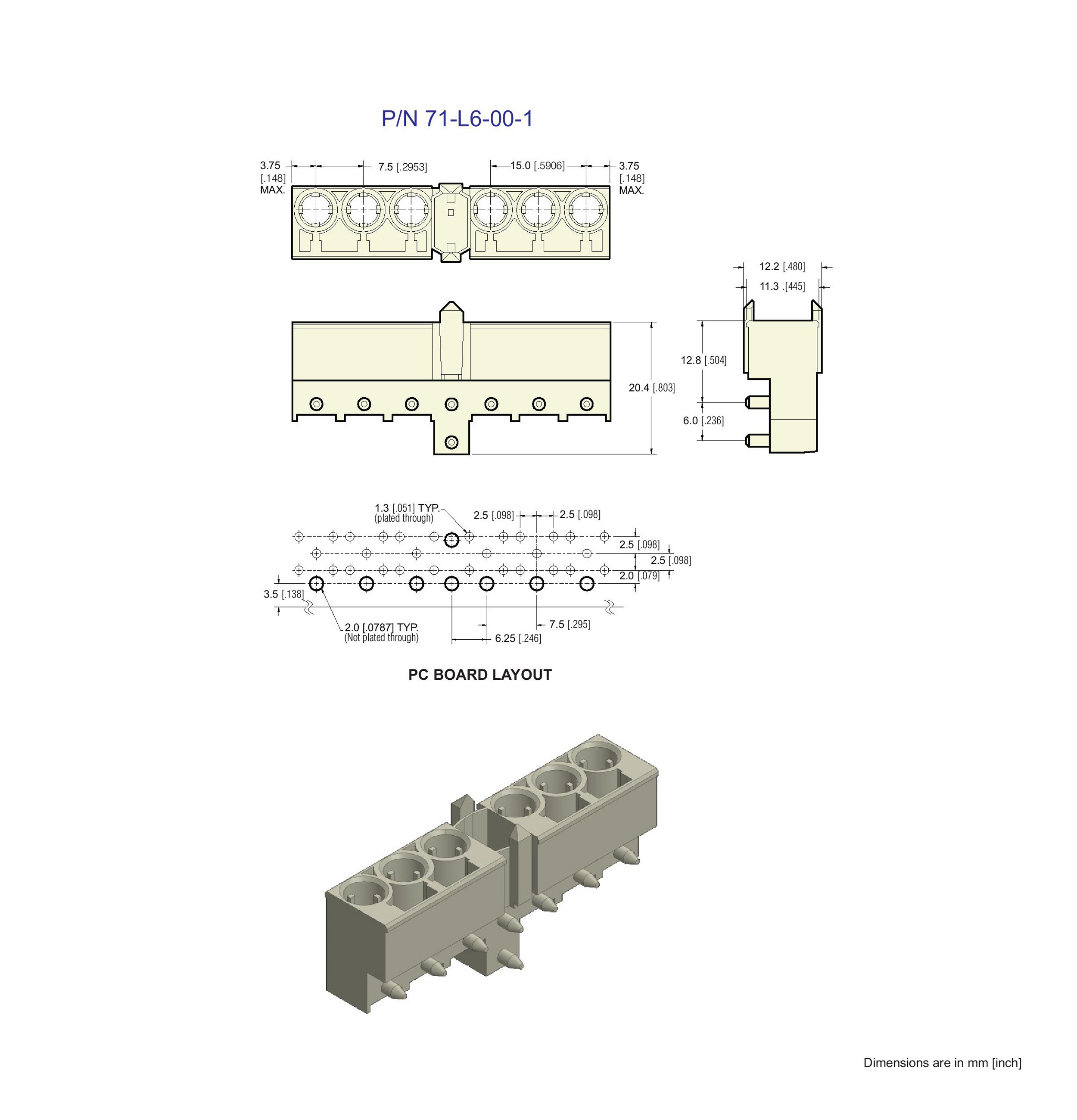 ECS 2mm Hard Metric Type L Receptacle Right Angle Connector