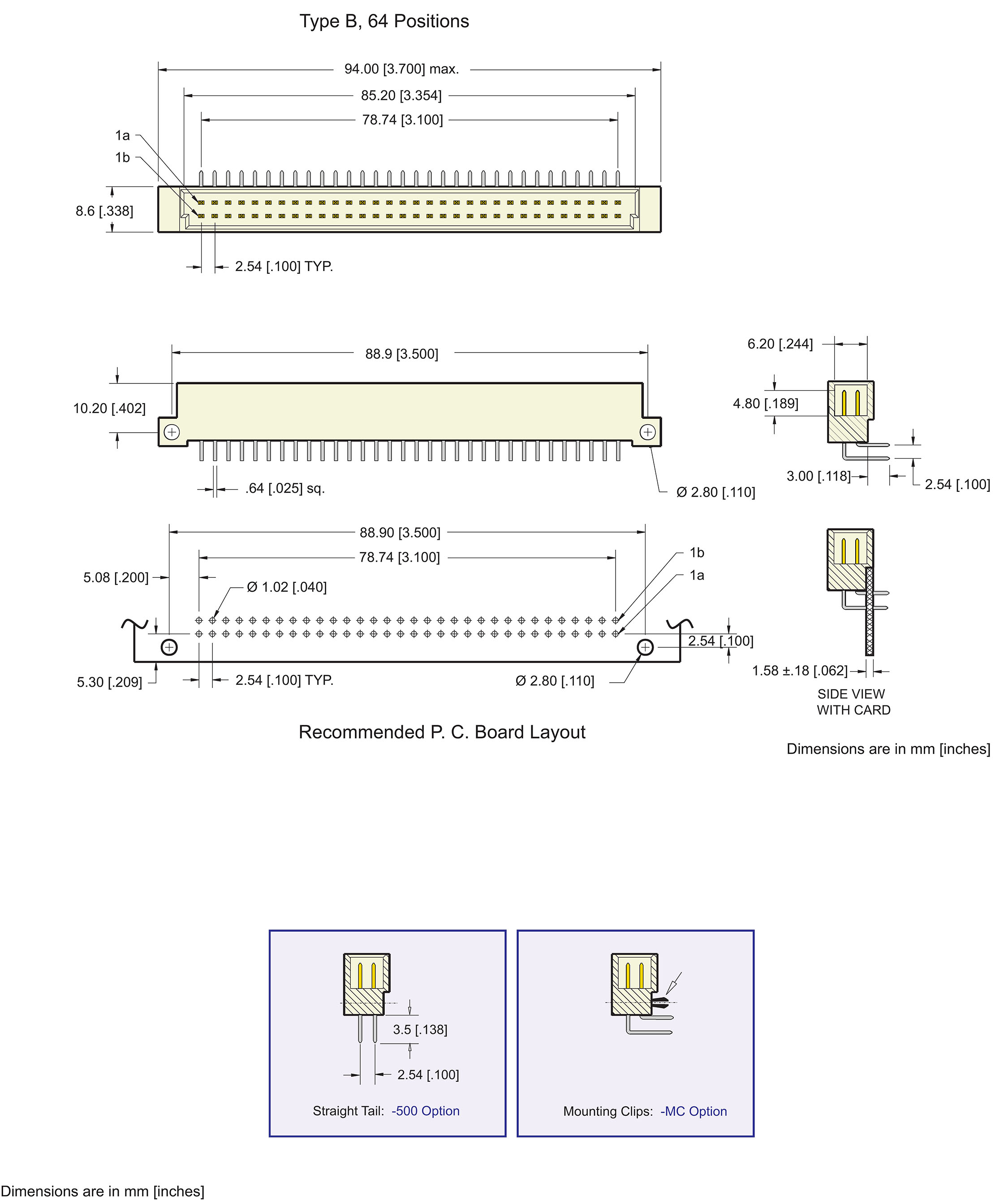 ECS DIN 41612 Type B, B/2 Male Connectors