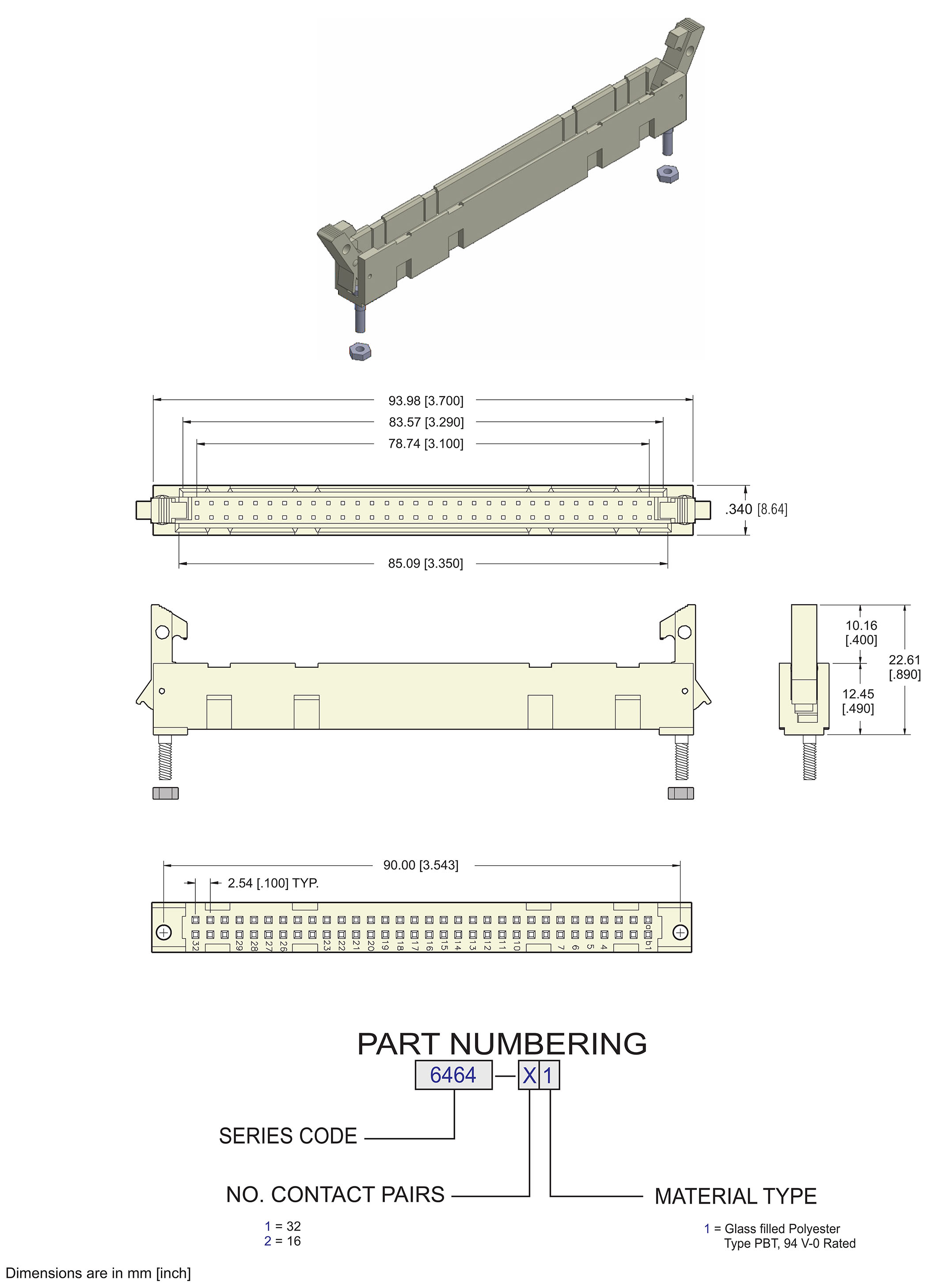 ECS 6400 Series IDC Shroud For Type B and Q Connectors