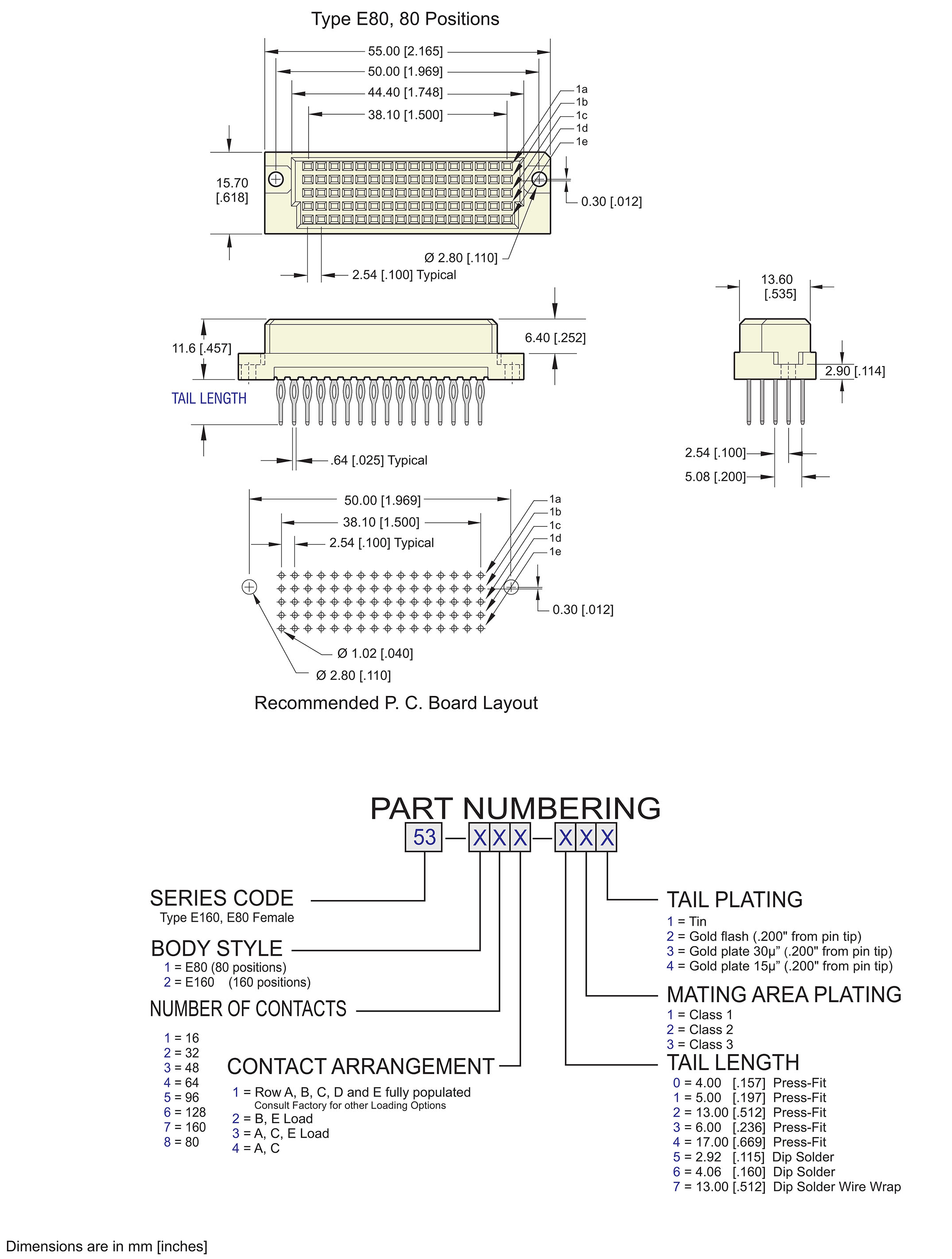 ECS DIN 41612 Type E, E/2 Female Connector