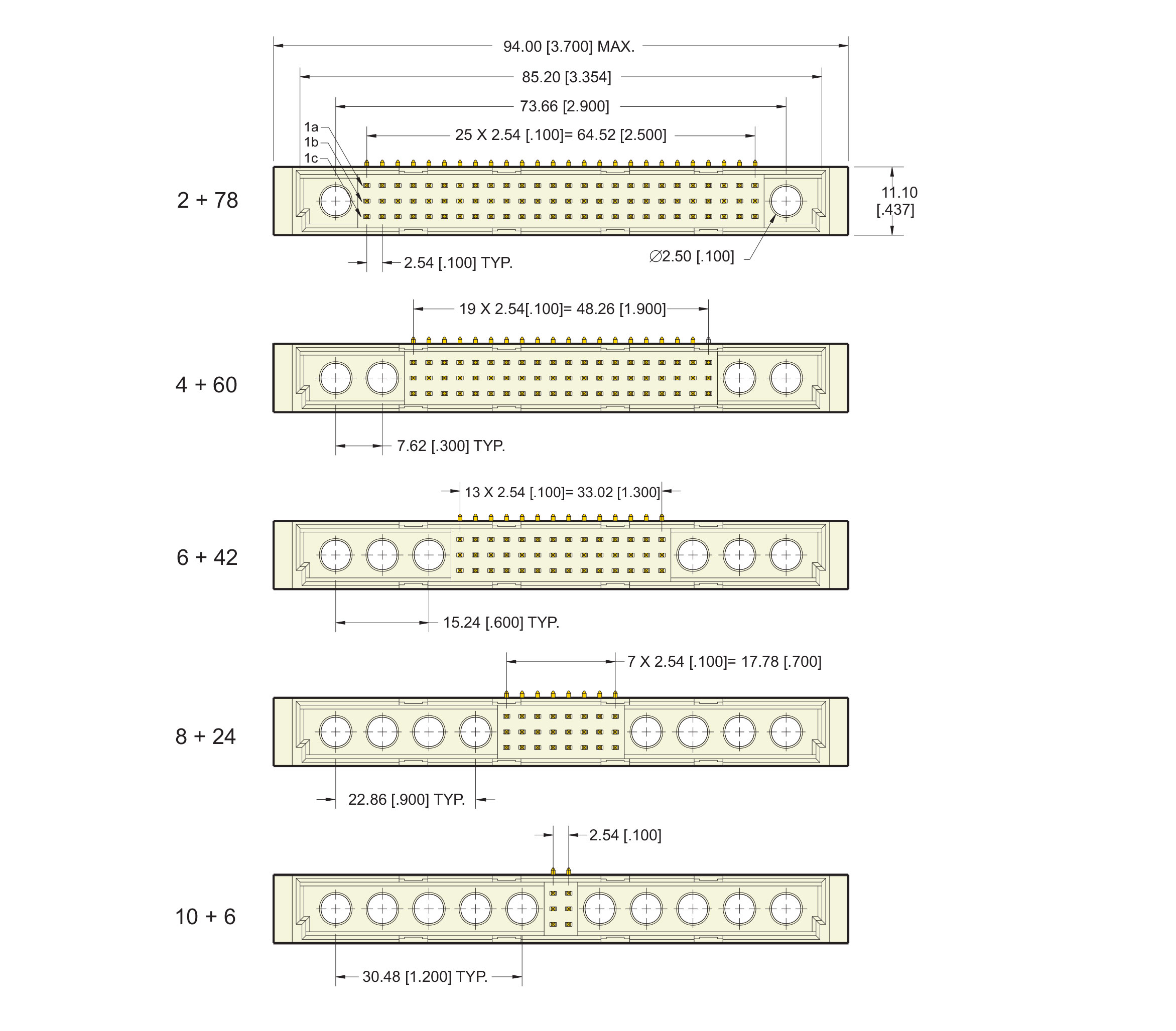 ECS 6500 Series Male DIN 41612 Type M Connector