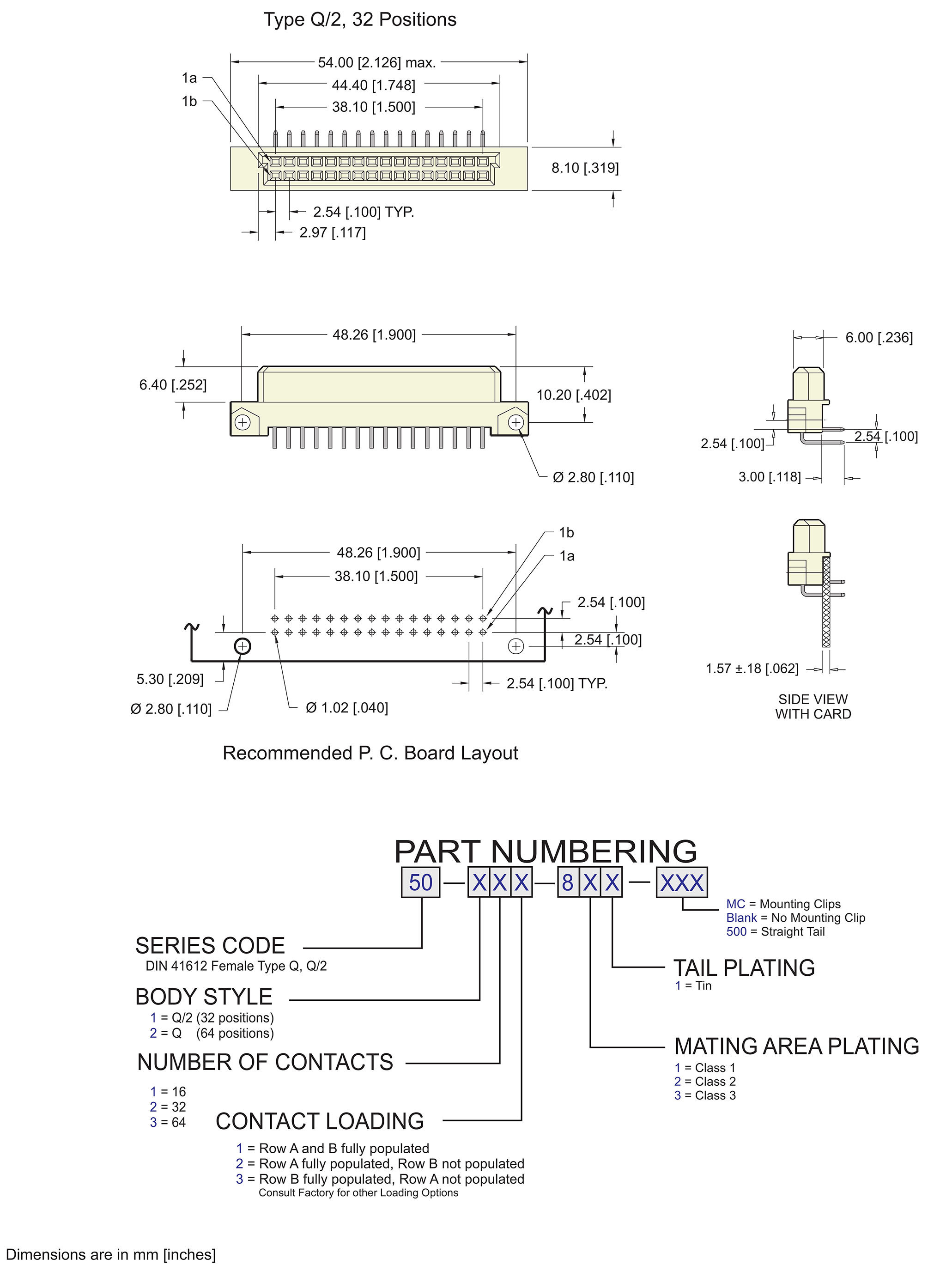 ECS DIN 41612 Type Q, Q/2 Female Connectors