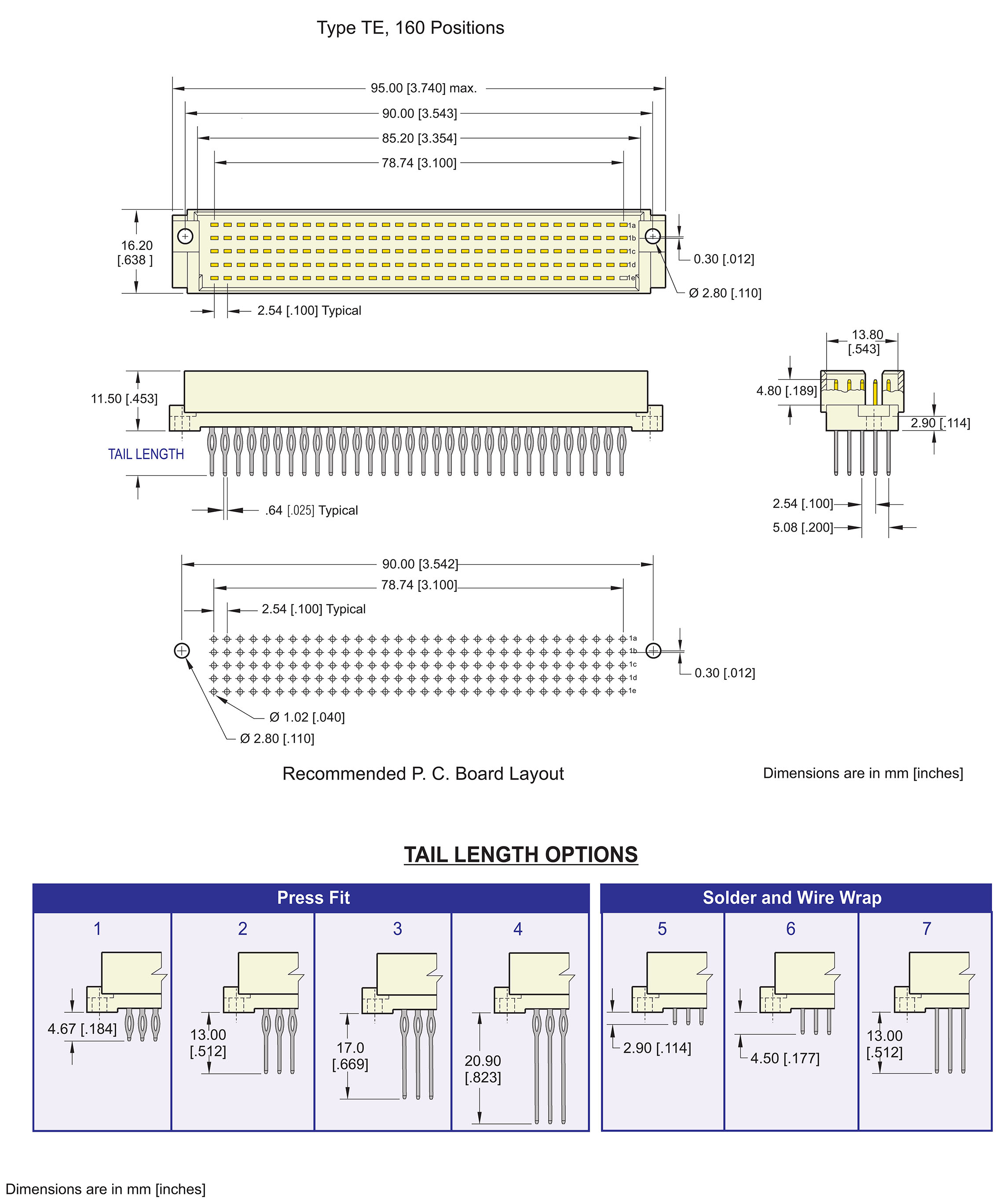 ECS DIN 41612 Type TE, TE/2 Male Connector